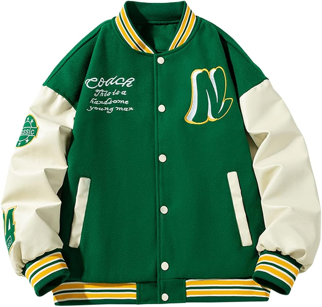 Amazon | [KOSIKINI] スタジャン メンズ ゆったり 刺繍 パッチワーク