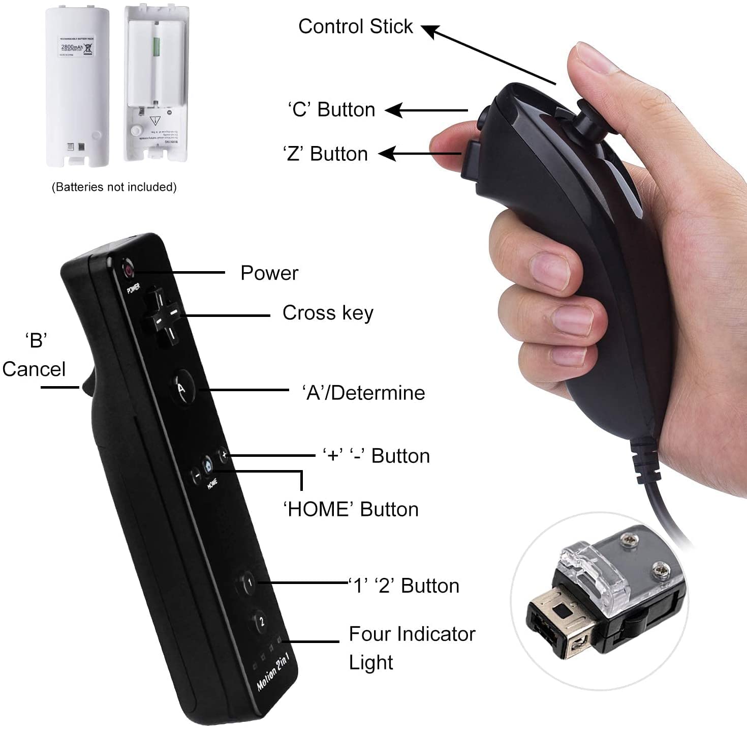 Wii 本体一式、ソフト4作品、コントローラー、ヌンチャク、周辺機器