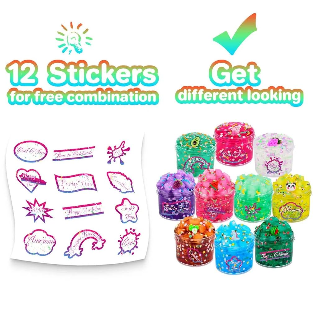 Amazon.com: Clear Slime Kit 10 Pack Crystal Clear Slime Set Non