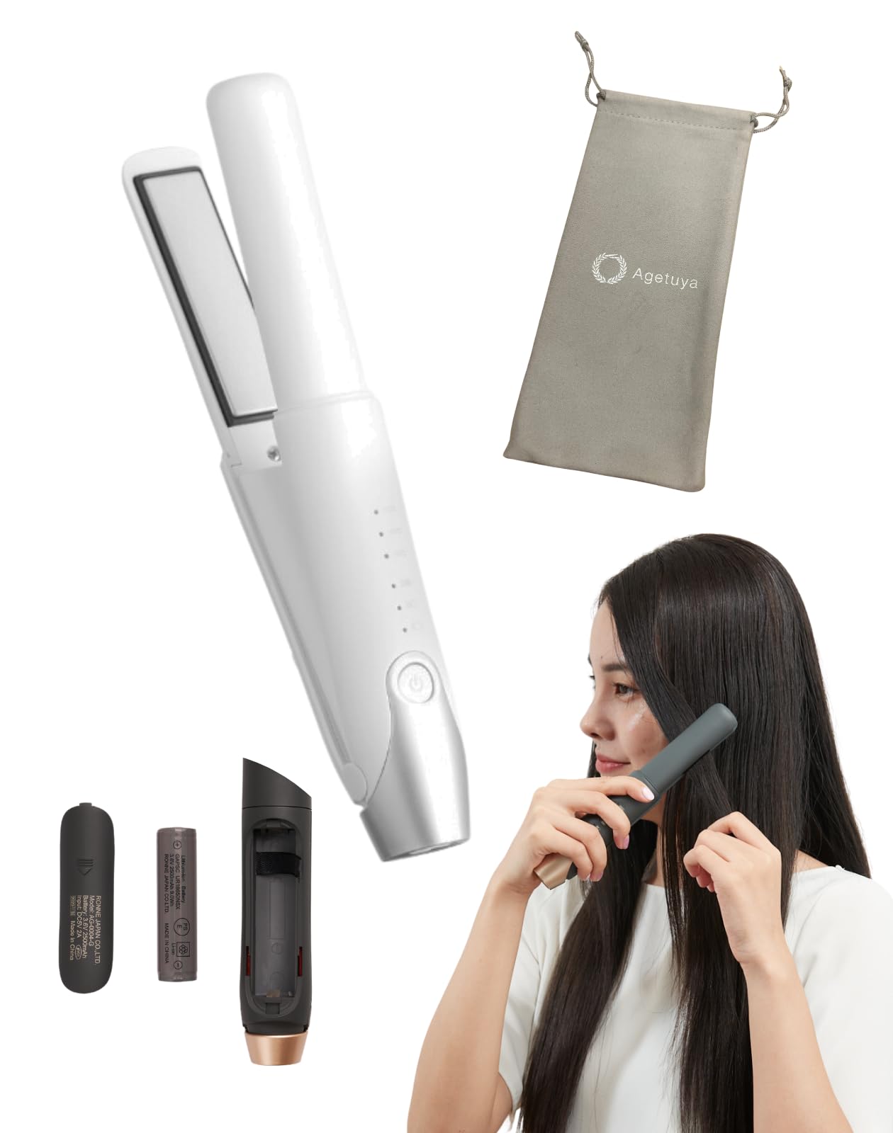 Amazon | アゲツヤ コードレスヘアアイロン2 海外対応 機内持ち込み可