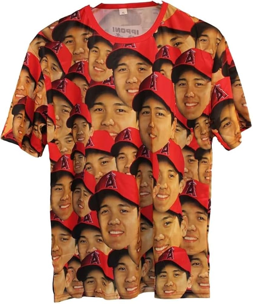Amazon.co.jp: 大谷翔平選手 MVP 顔だらけTシャツ XL 非売品 限定