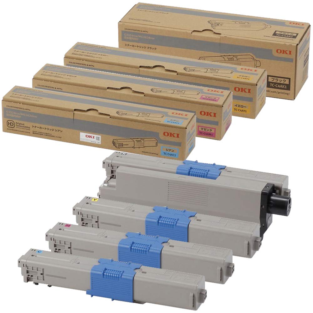 Amazon.co.jp: OKI 純正 TC-C4A1 トナーカートリッジ 4色セット
