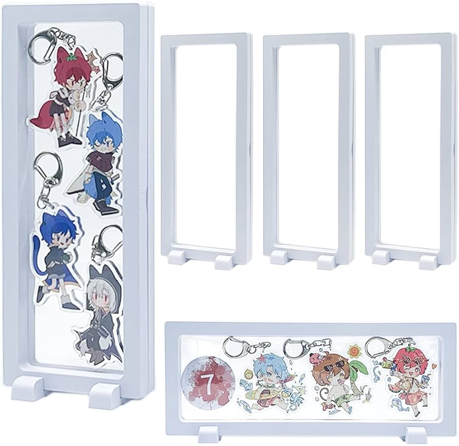 Amazon | OUXEE ラバーストラップ アクリルキーホルダー 収納