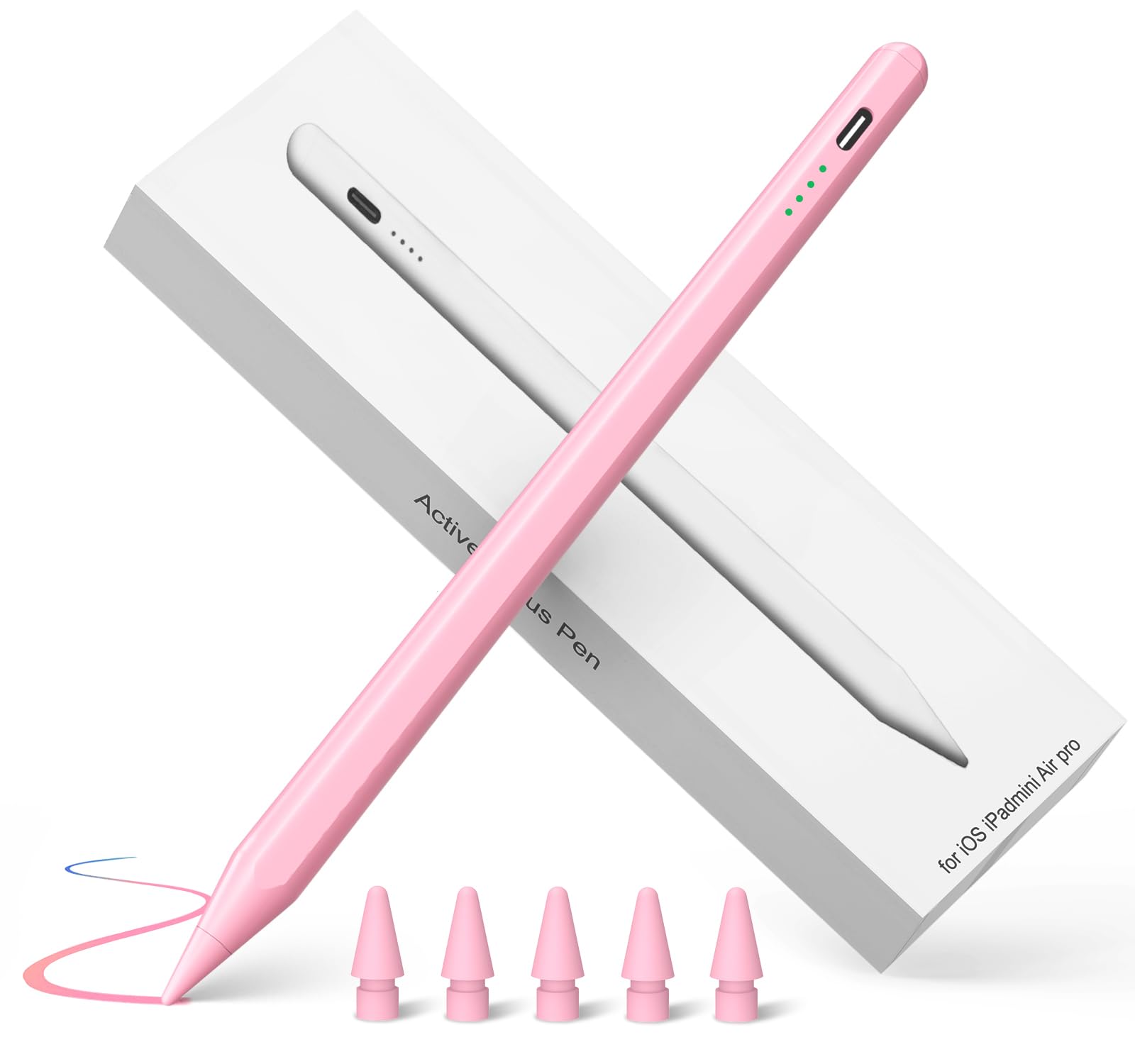 Pink Stylus Pen for iPad,35 mins Fast Fully Charging for Apple