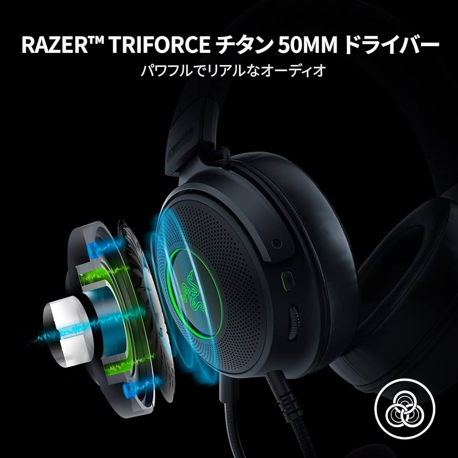 Amazon.co.jp: Razer Kraken V3 HyperSense ゲーミングヘッドセット
