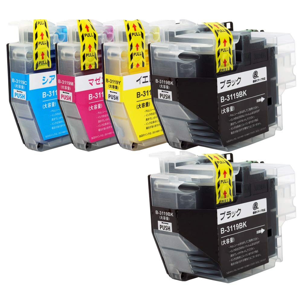 Amazon.co.jp: Morishop LC3119-4PK +LC3119PGBK 合計 大容量 5本