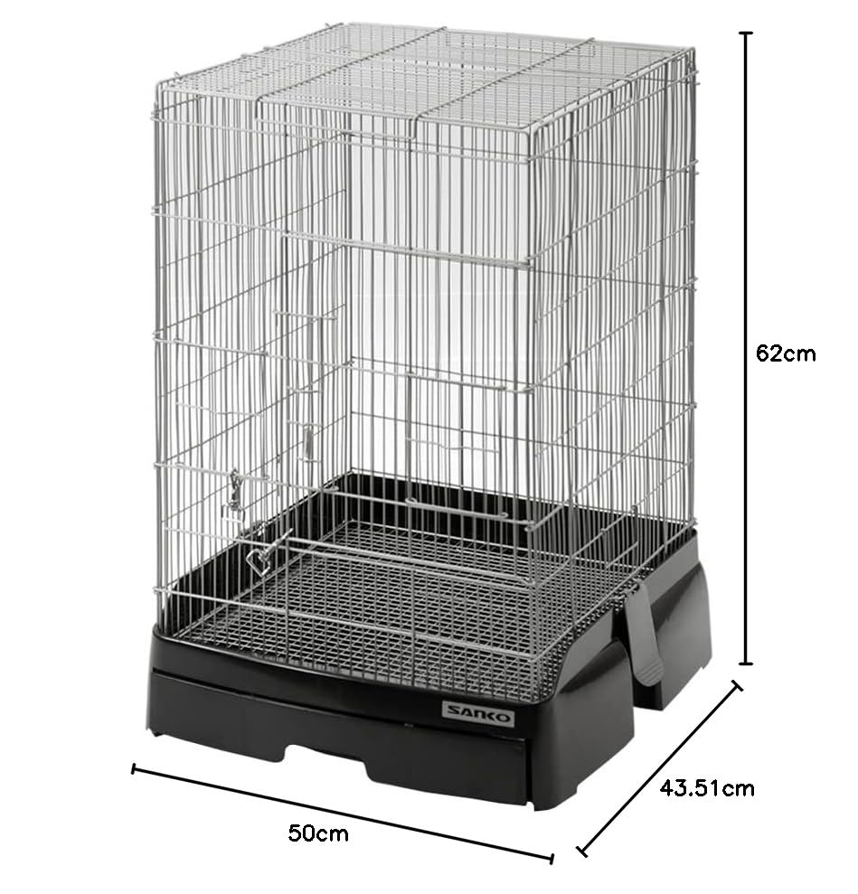 チンチラケージ SANKO ブラック 62L x 51W x 78H 滑車付き チンチラ