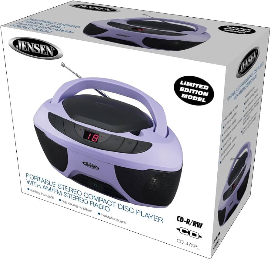 Amazon.com: Jensen CD-475 Portable Sport Stereo Boombox(Lavender