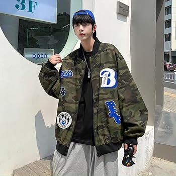 Amazon | [NOLCCTN] スタジャン メンズ 迷彩柄 ジャケット スタジアム