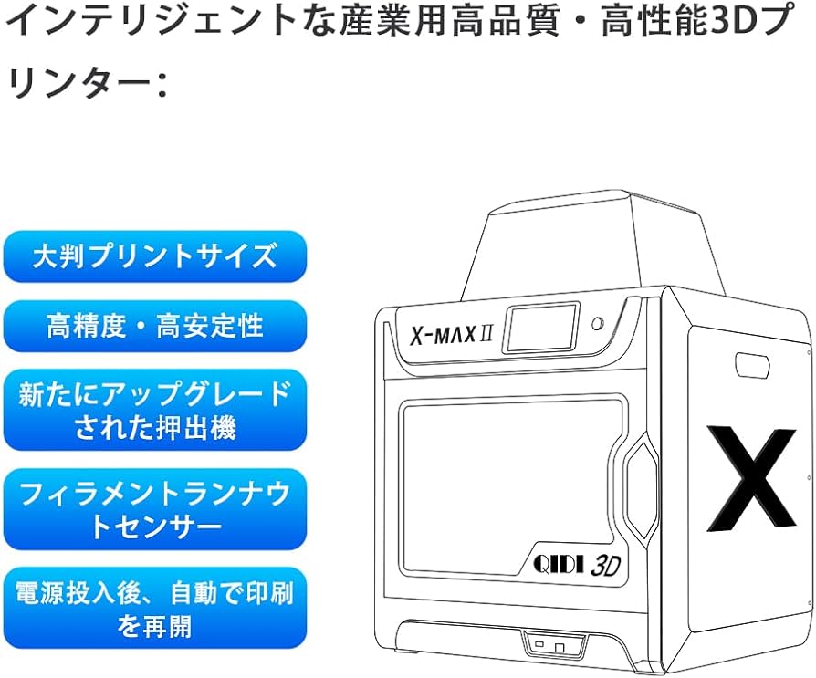 Amazon | QIDI TECH X-MAXⅡ3 Dプリンタ、新アップグレード