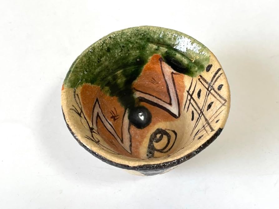 Amazon.co.jp: 陶芸家 作家物 澤克典 織部 ぐい呑 酒器 酒盃 弥七田