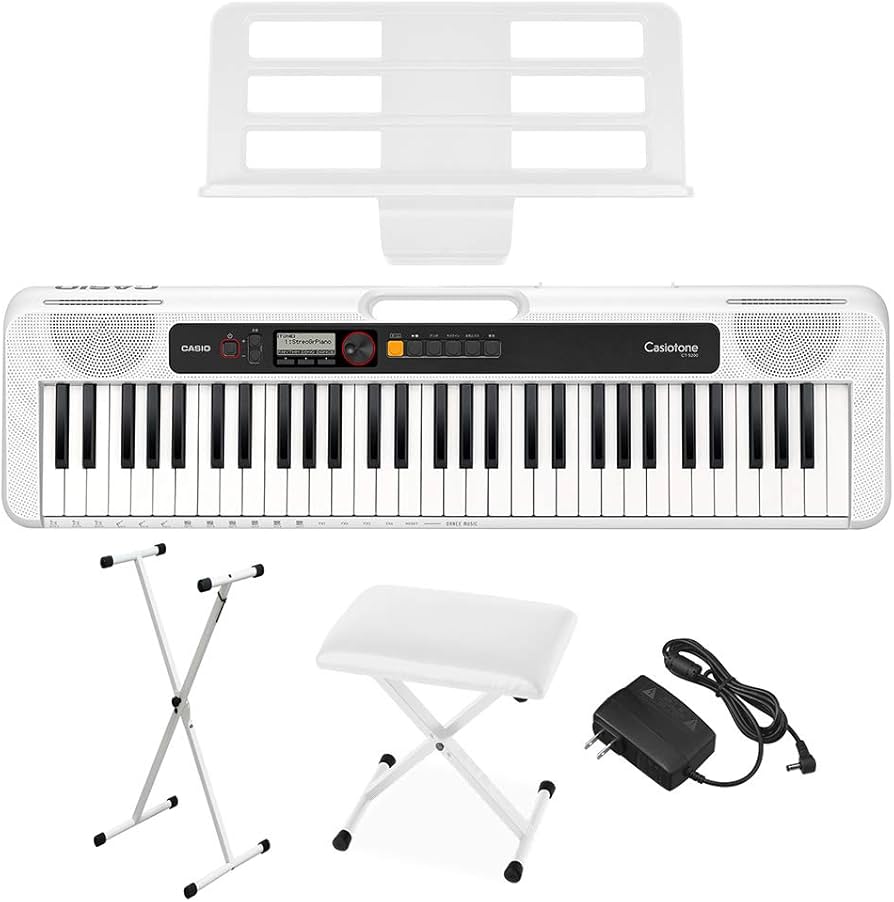Amazon | CASIO CT-S200 WE スタンド・イスセット 61鍵盤 Casiotone