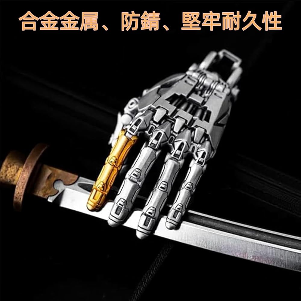 Amazon | [HUIVVSAWD] メカニカルバイオニックハンドペンダント、可動