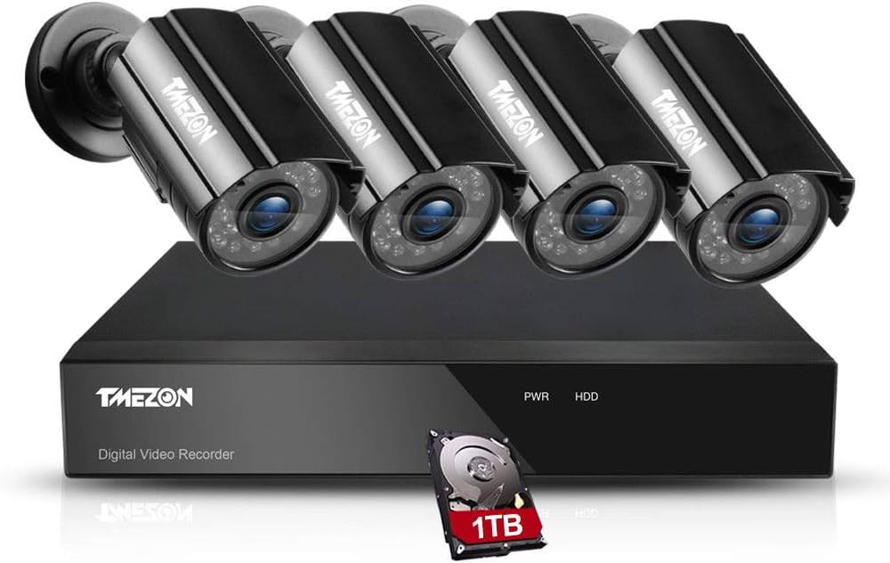 Amazon.co.jp: TMEZON 防犯カメラセット 4CH防犯防犯レコーダー＆ HD
