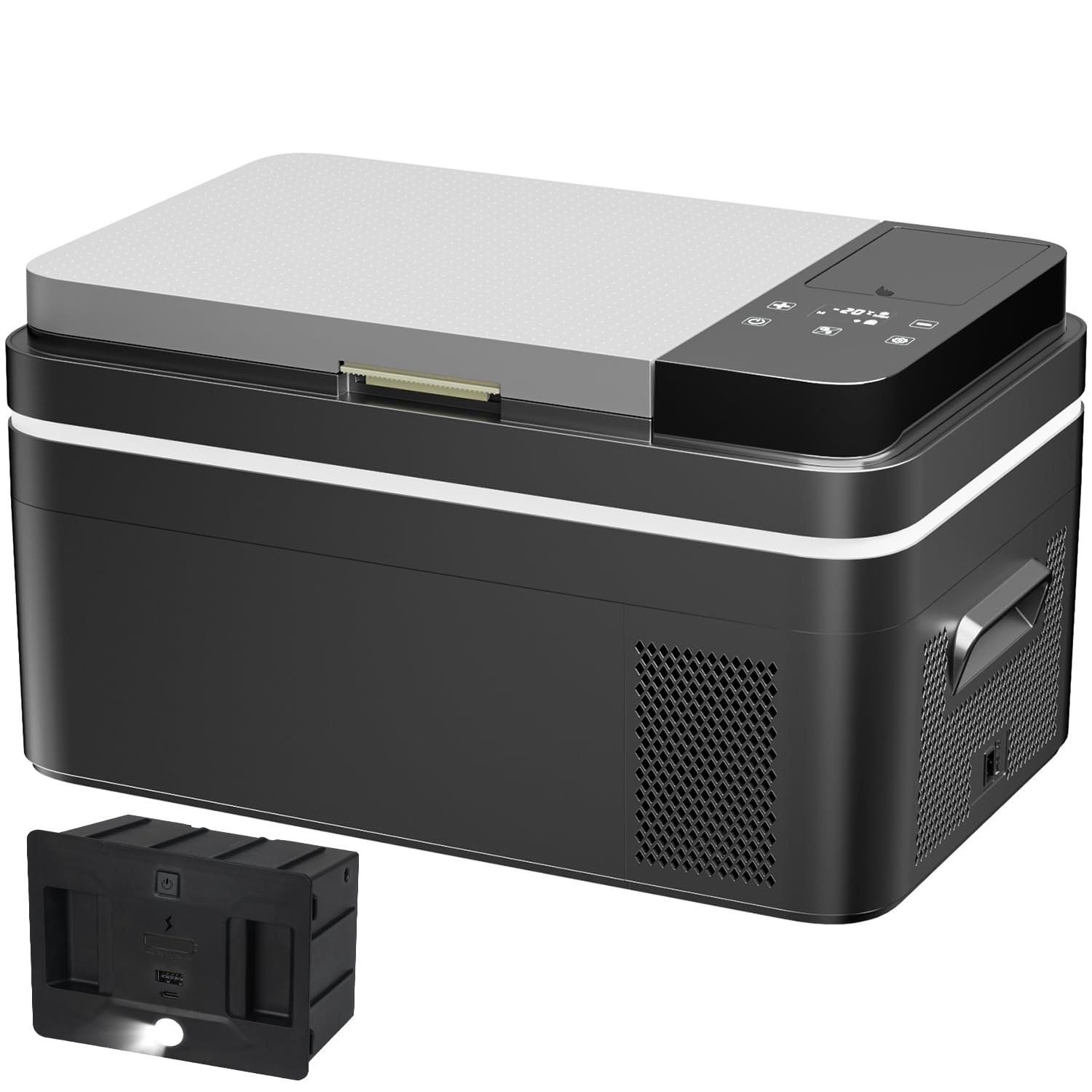 Amazon.co.jp: Sumeriy 車載冷蔵庫 26L バッテリー付き -20℃～20℃ 急速