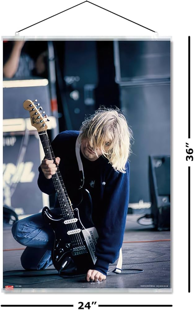 Amazon.co.jp: Nirvana – Framed音楽ポスター/印刷( Kurt Cobain Live