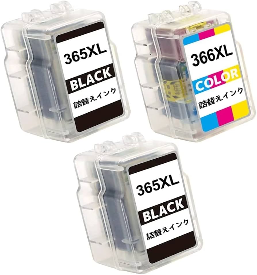 Amazon.co.jp: BC-365XL (BKブラック)2本 + BC-366XL (C/M/Y 3色カラー