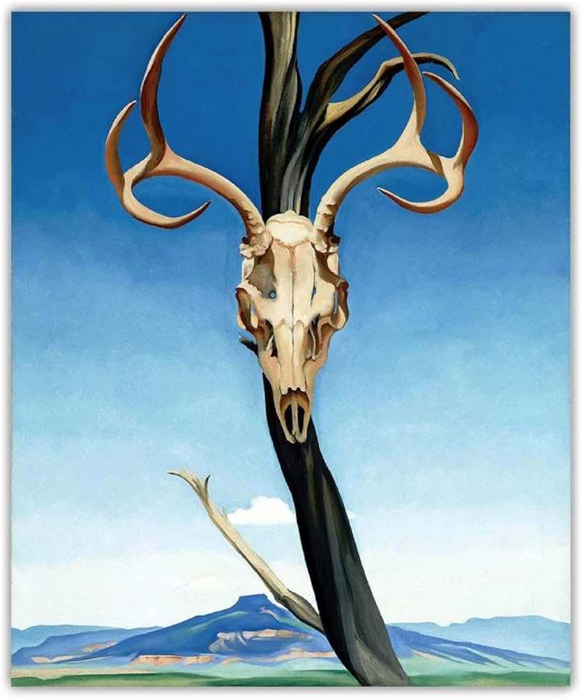Amazon｜ジョージアオキーフポスター「ペダーナルの鹿の頭蓋骨