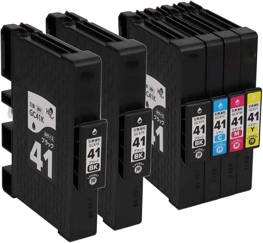 Amazon.co.jp: リコー用 GC41 互換インク 顔料 4色＋ブラック2本 M