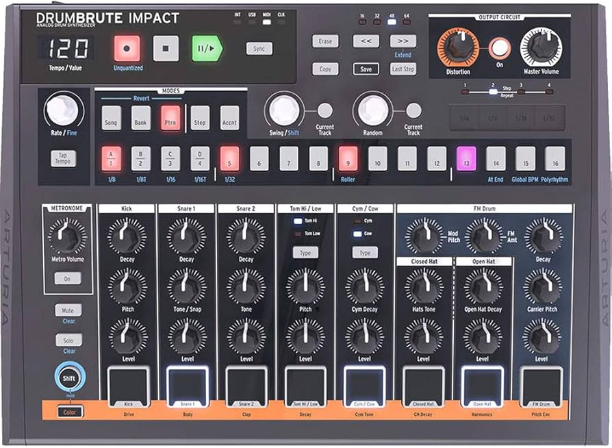 Amazon.com: Arturia DrumBrute Impact Analog Drum Machine : Musical