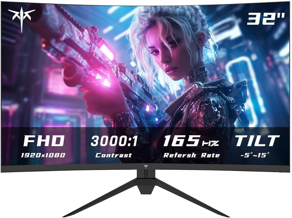 Amazon.co.jp: KTC 32インチ 湾曲ゲーミングモニター FHD 1080P 165Hz