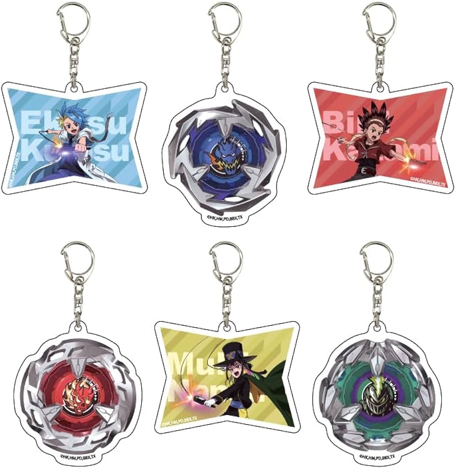 Amazon.co.jp: BEYBLADE X 01 公式イラスト アクリルキーホルダー 6個