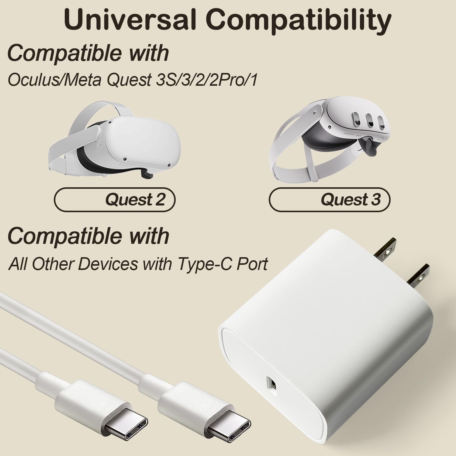 Amazon.com: EGK 20W VR Fast Charger for Meta Quest 3S/3/2/1 & Pico