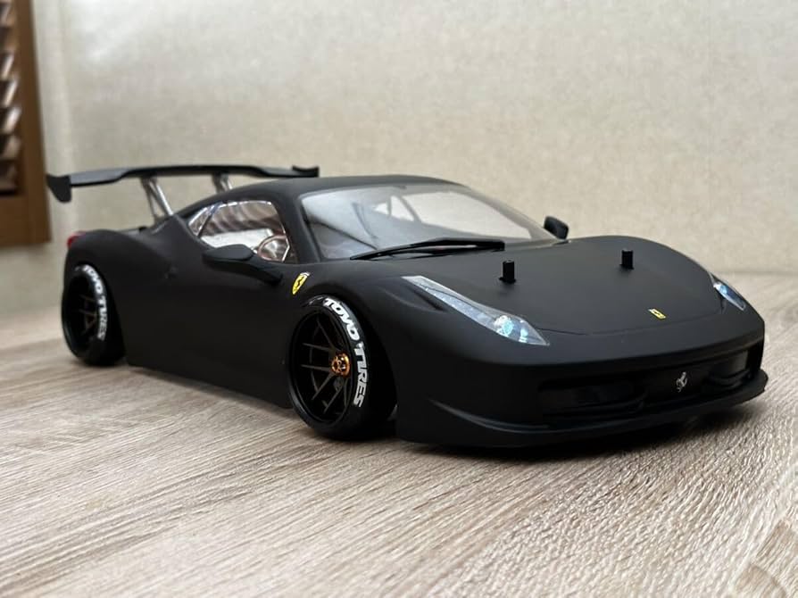 Amazon.co.jp: 1/10 RC フェラーリ458 カスタム ボディ マットブラック