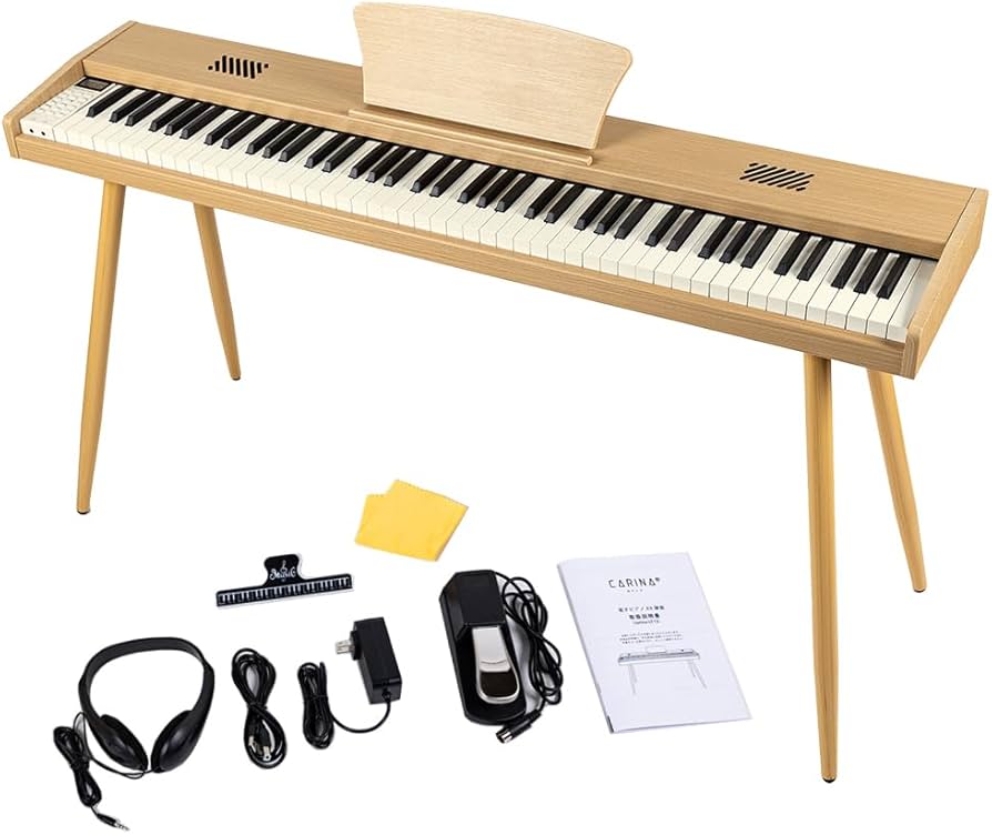 Amazon | Carina 電子ピアノ 88鍵盤 キーボード 木製 一体型スタンド