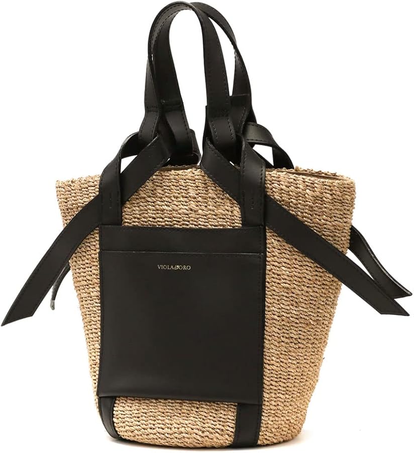 Amazon | [ヴィオラドーロ] MIRO アバカ製 レザーポケットトート かご