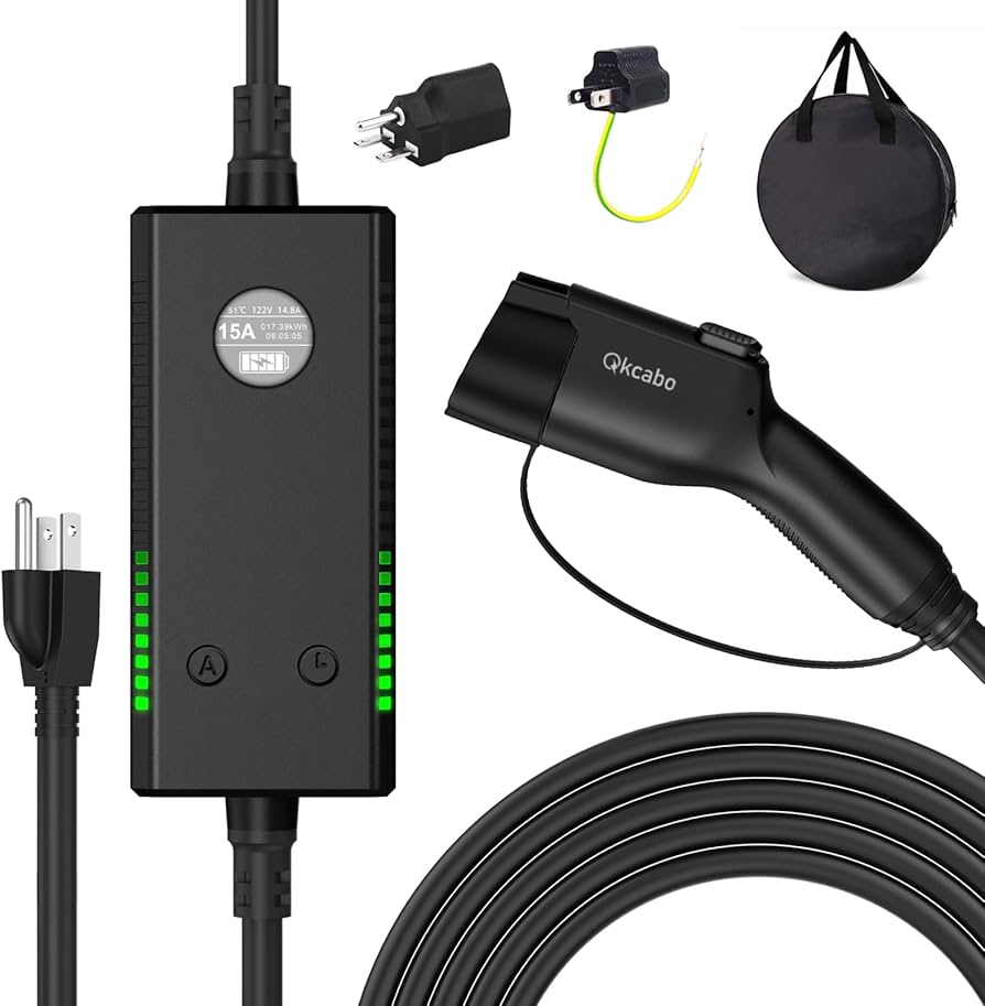 Amazon.co.jp: Qkcabo EV 充電器 電気自動車 充電ケーブル 、100-240V