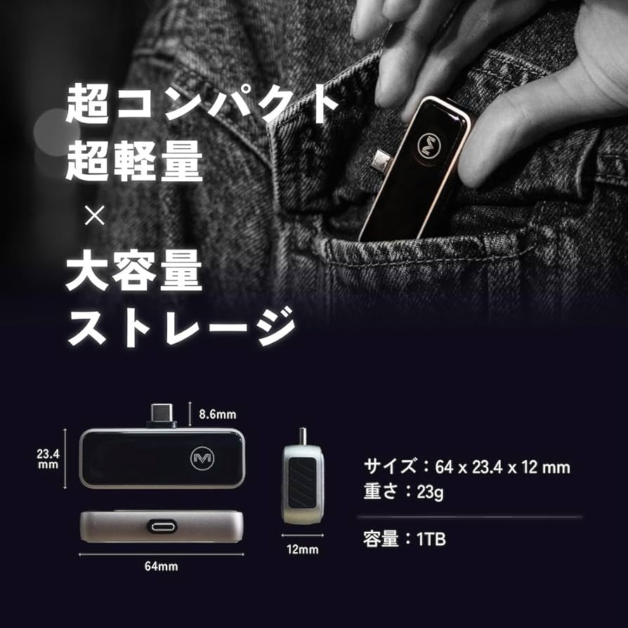 Maktar MiniMax External SSD Portable 1TB Ultra Compact USB-C USB3