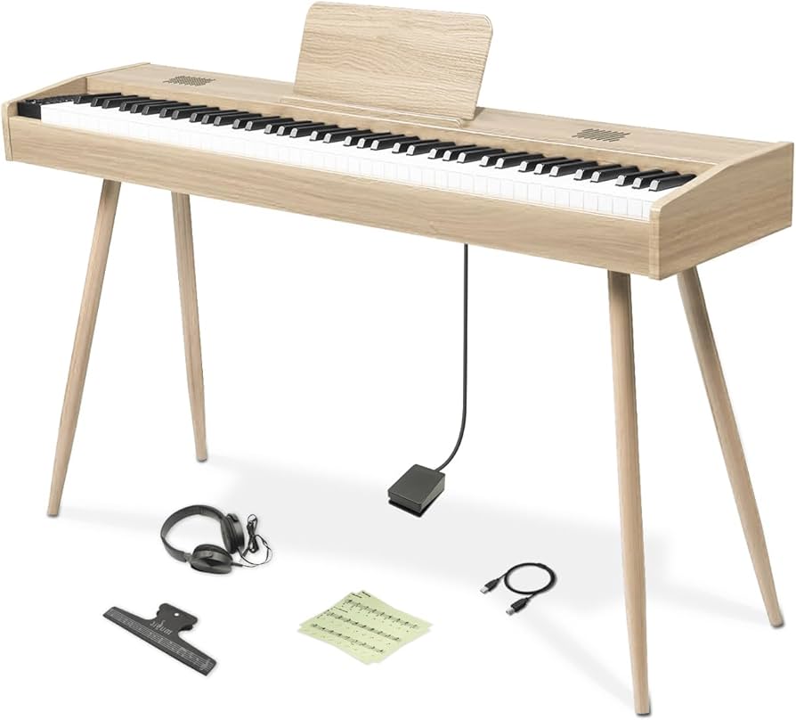 Amazon | 【ハンマーアクション鍵盤 木目調モデル】Longeye 電子ピアノ
