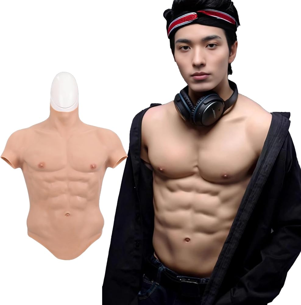 Amazon.co.jp: [YRZGSAWJ] 筋肉スーツ 半袖 シリコンスーツ 上半身