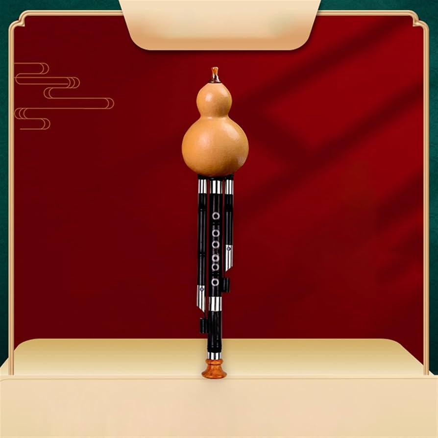 Amazon.co.jp: ひょうたん楽器 黒檀穴象嵌瓢箪笛演奏用民族楽器瓢箪笛