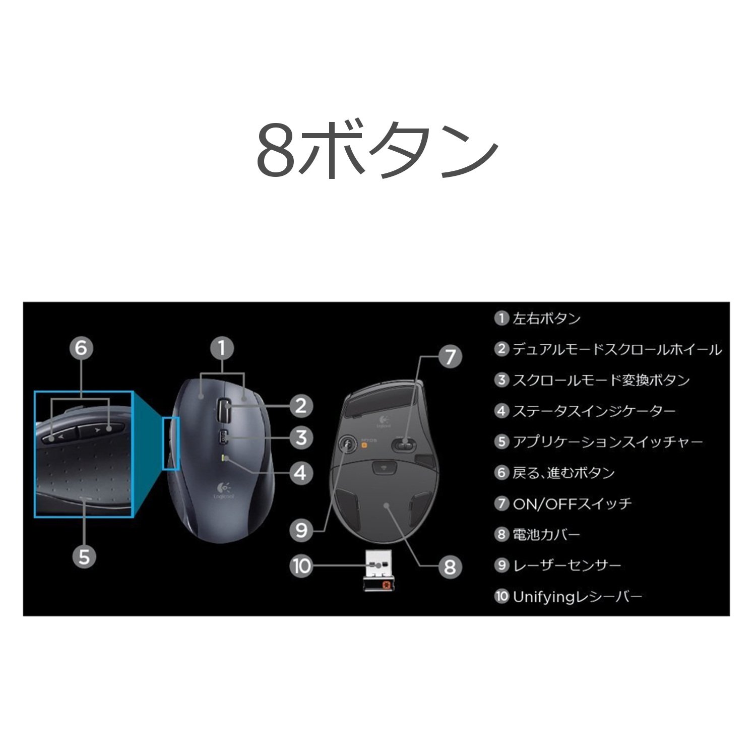 Amazon.co.jp: Logicool ロジクール ワイヤレスマラソンマウス M705t