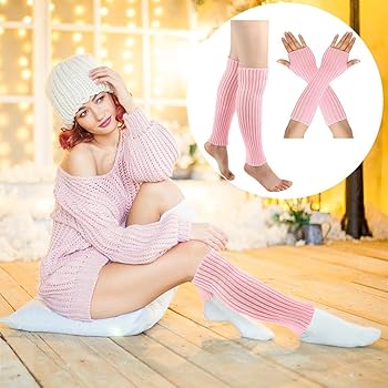 Streamzio Leg Warmers and Arm Warmers Set, Cute and Comfy Knitted