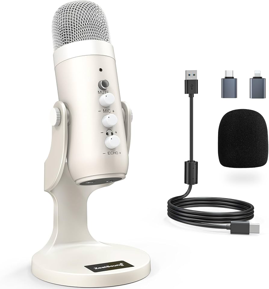 Amazon.co.jp: ZealSound USBマイク (白) : 楽器・音響機器