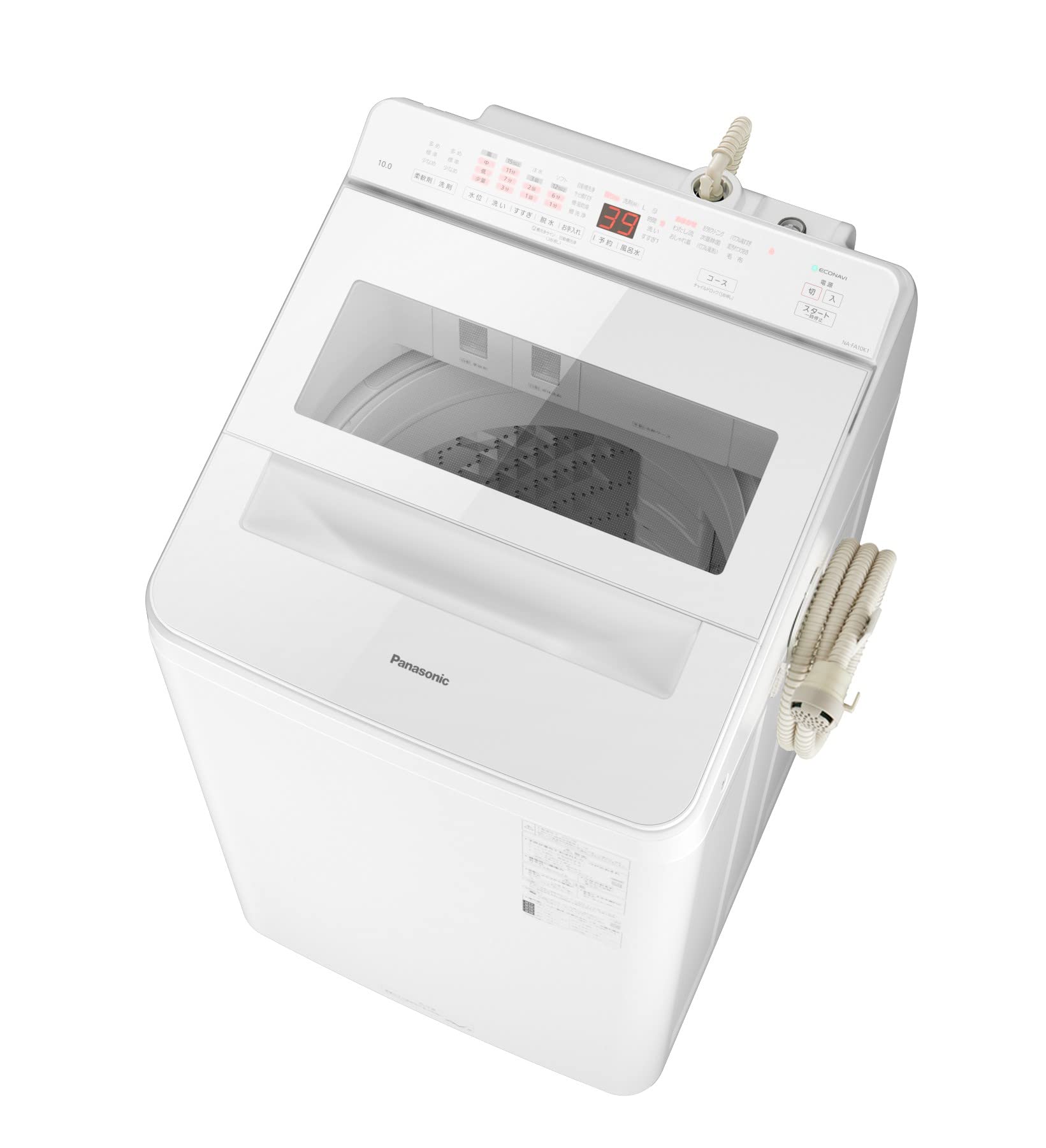 Amazon | パナソニック 全自動洗濯機 10kg ホワイト NA-FA10K1-W 液体