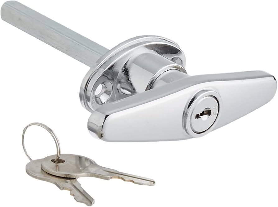 Prime-Line GD 52122 Door T-Handle Lock, Keyed, Diecast Zinc
