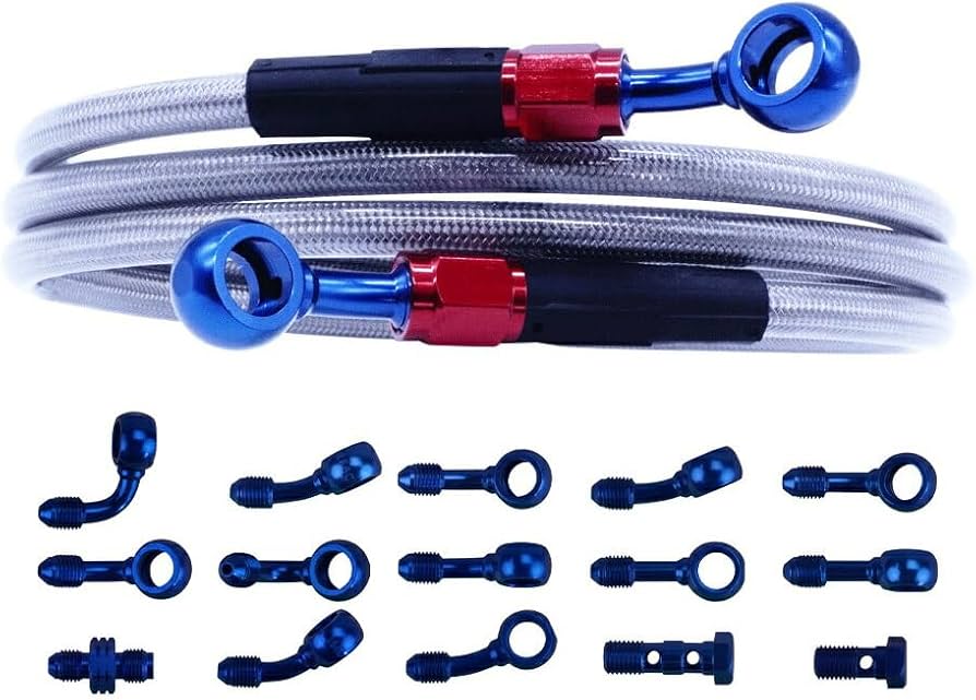 Amazon | ZX-4用 メッシュ ブレーキホース フロント 純正長 クリア