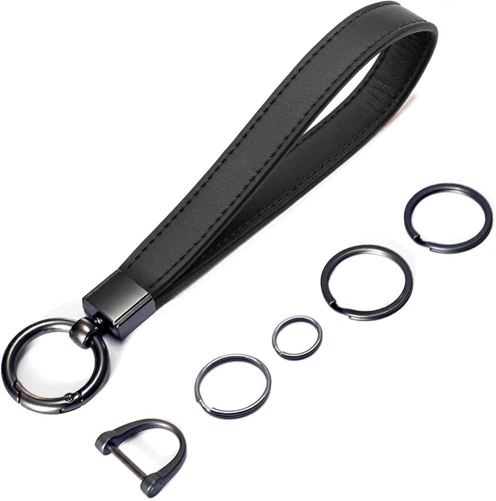 Amazon.com: Car Key Fob Keychain Holder Genuine Leather Wristlet