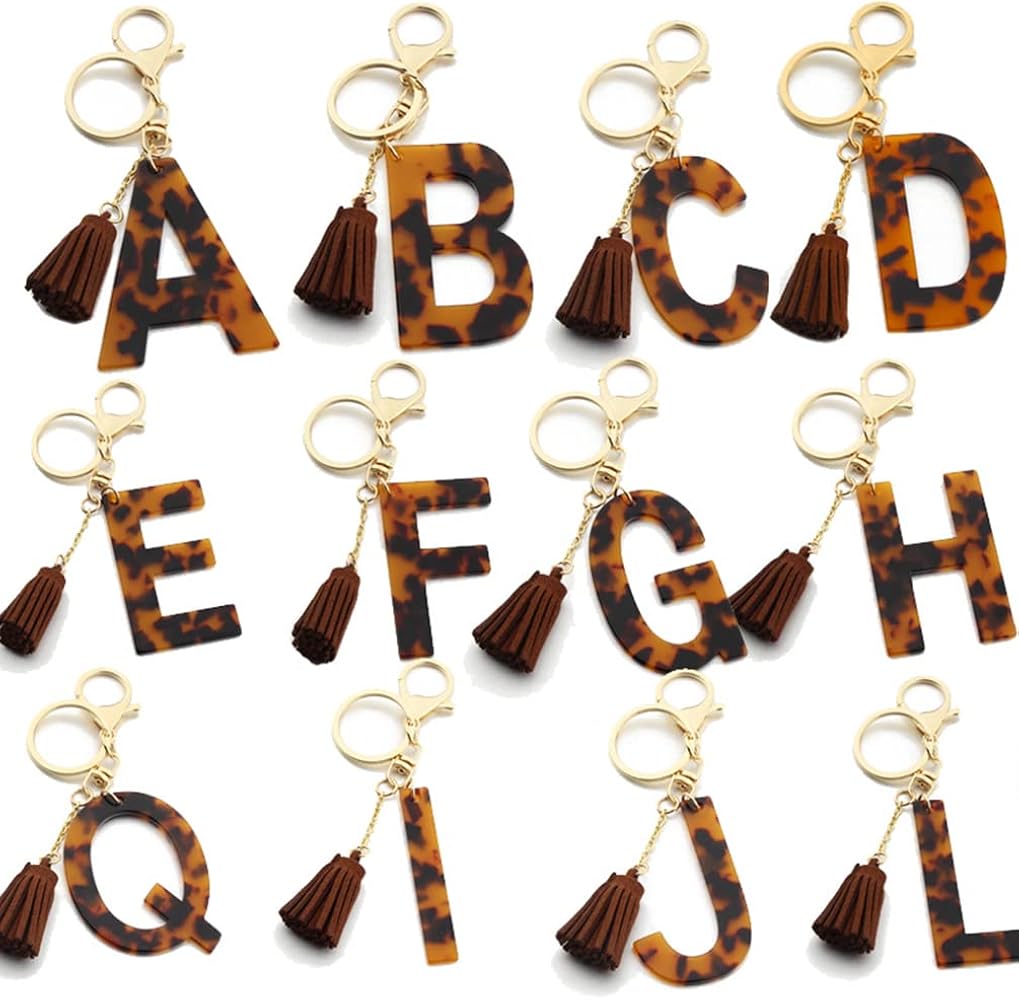 Amazon.com: RANXIZY Boho Acrylic English Letter Keychain for Men