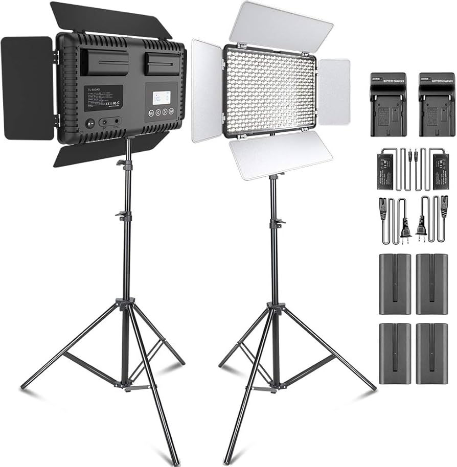 Amazon | LEDビデオ照明ライトキット SAMTIAN 2パック600AS二色3200K