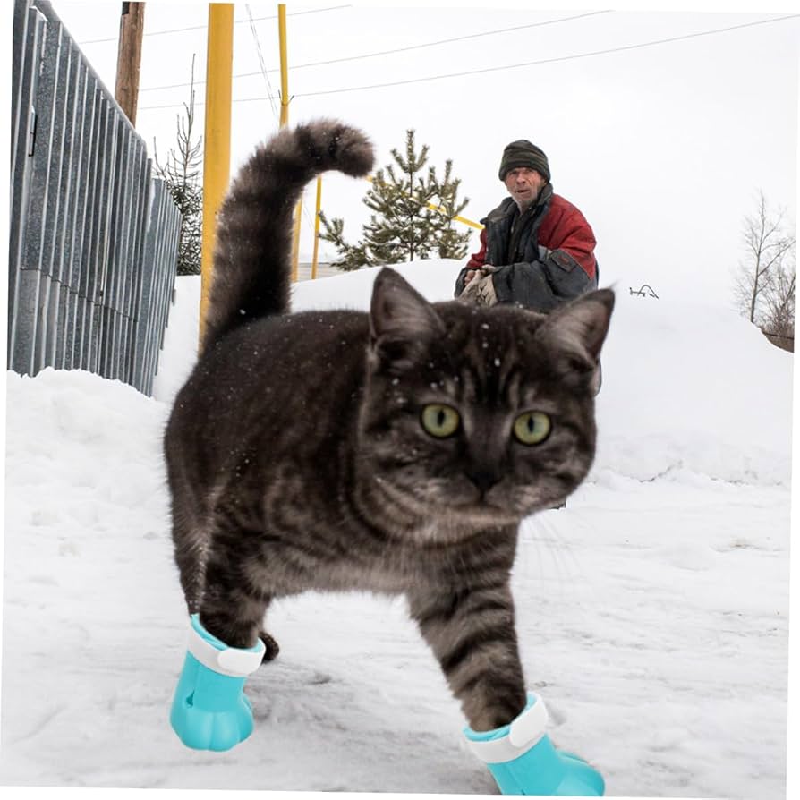 Amazon | iplusmile 4個ペット用猫脚カバー 可能なシリコン製 防水猫用