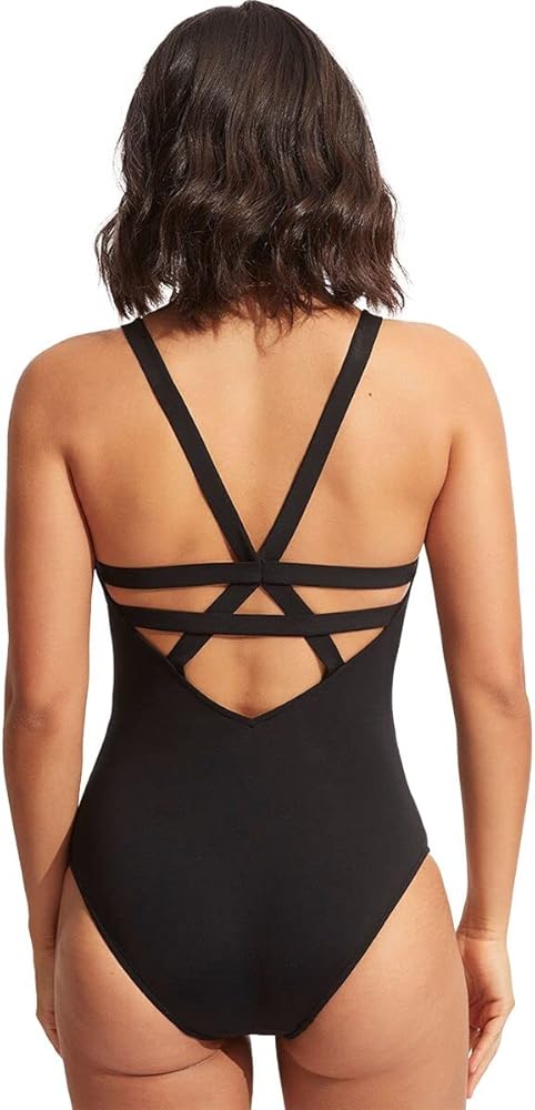 Amazon.co.jp: [Seafolly] ワンピース水着 Active Deep V Plunge