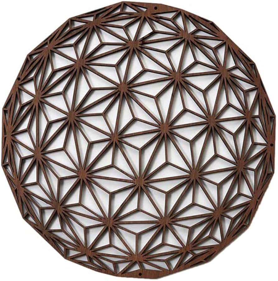 Amazon｜組子 麻の葉サークル ウォールアート 壁掛 吉祥柄 日本製 花柄