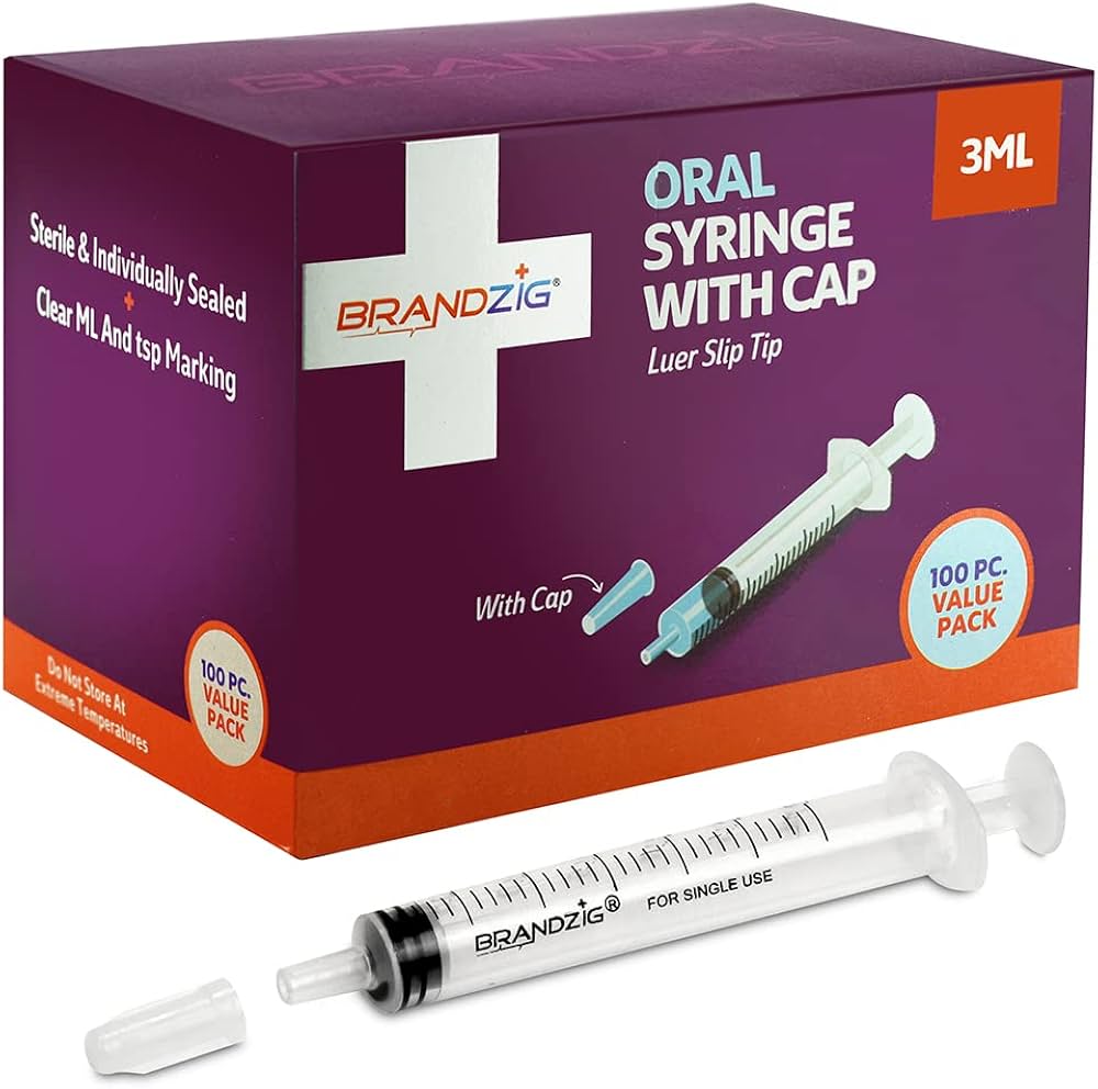 Amazon.com: 3ml Syringe With Cap (100 Pack) | Oral Dispenser