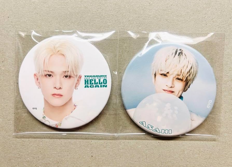 Amazon.co.jp: treasure アサヒ 缶バッジ ポップアップ HELLO 아사히