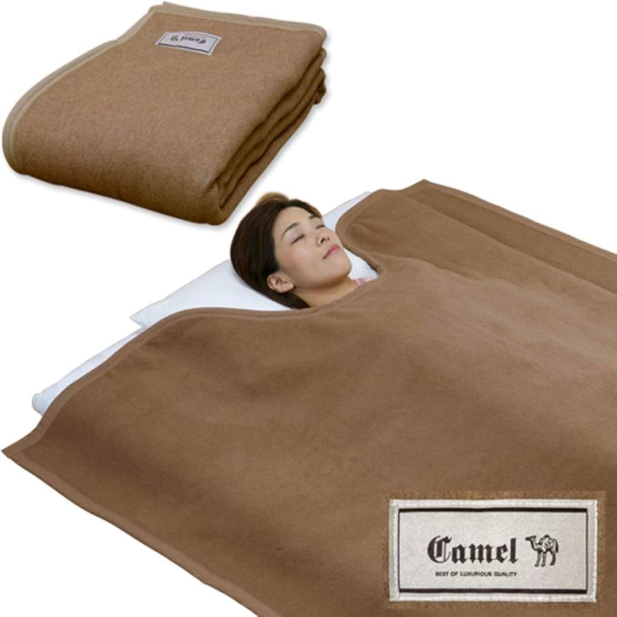 Amazon｜メーカー直販 国産キャメルくり衿毛布 ウール毛布の王様